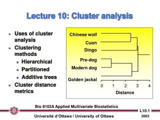 Lecture 10: Cluster analysis