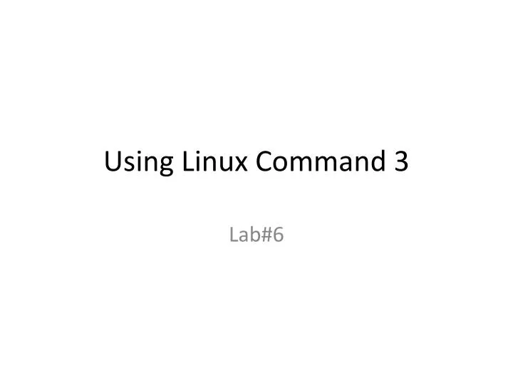 using linux command 3