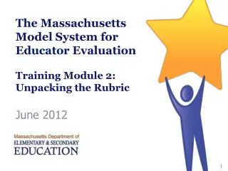 The Massachusetts Model System for Educator Evaluation Training Module 2: Unpacking the Rubric