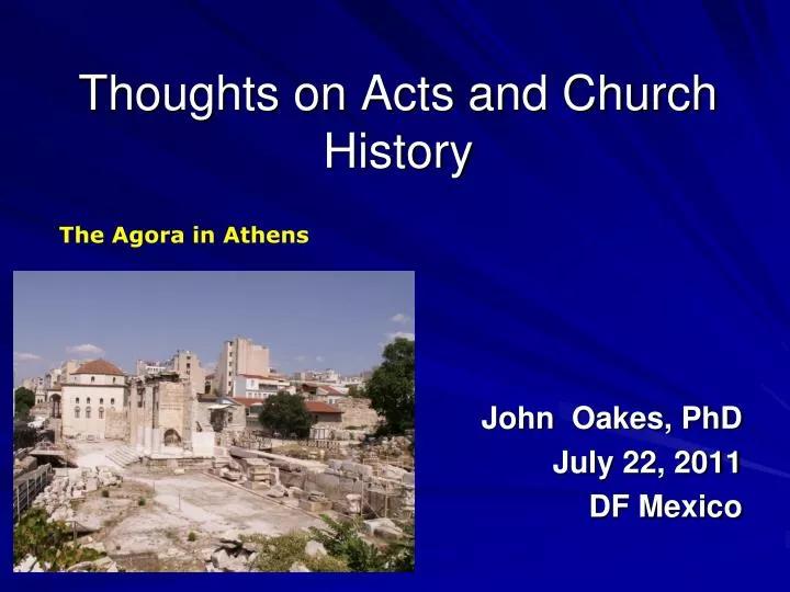 thoughts on acts and church history