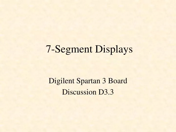 7 segment displays