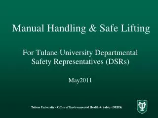 Manual Handling &amp; Safe Lifting
