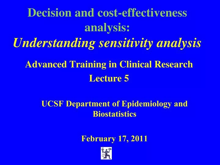 decision and cost effectiveness analysis understanding sensitivity analysis