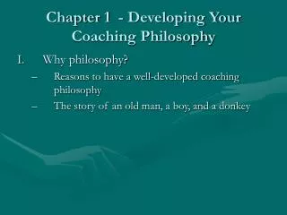 Chapter 1 - Developing Your Coaching Philosophy