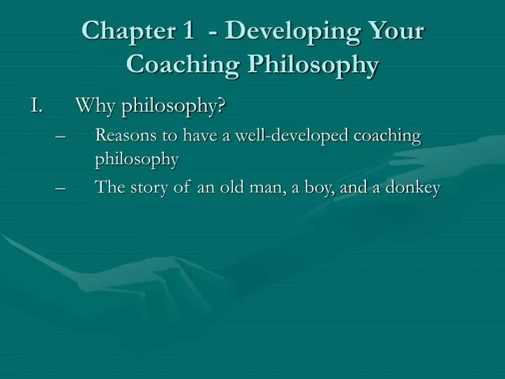 chapter 1 developing your coaching philosophy