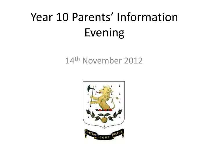 year 10 parents information evening