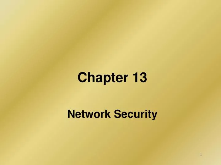 chapter 13 network security