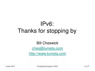 IPv6: Thanks for stopping by