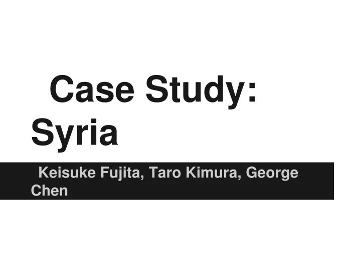 case study syria