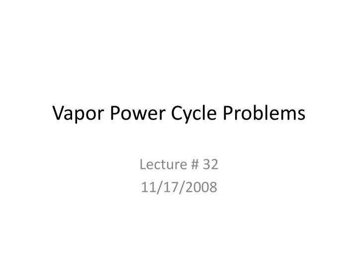 vapor power cycle problems