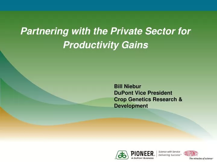 partnering with the private sector for productivity gains
