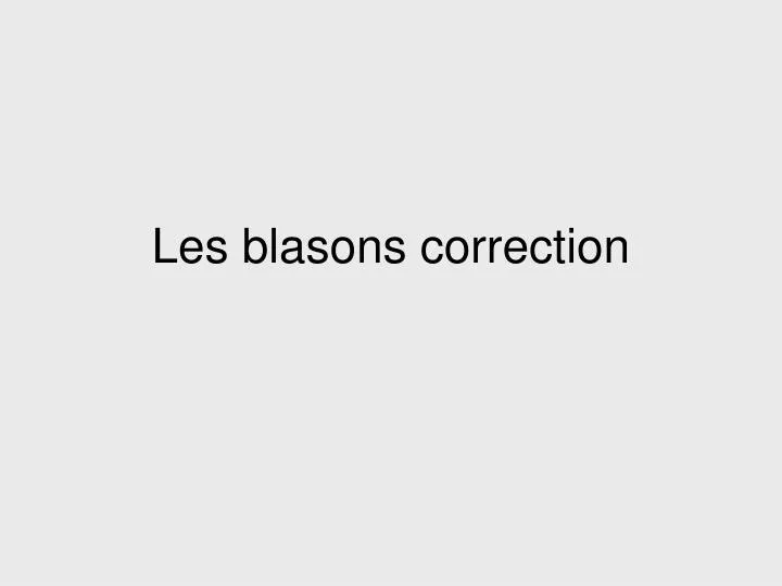 les blasons correction