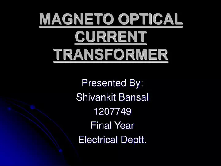 magneto optical current transformer