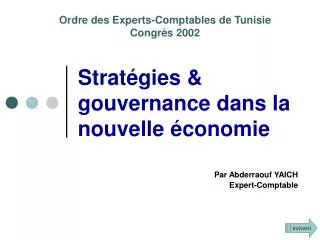 Stratégies &amp; gouvernance dans la nouvelle économie