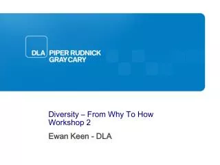Diversity – From Why To How Workshop 2
