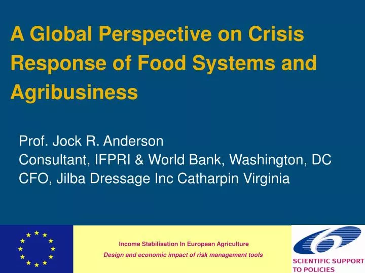 a global perspective on crisis response of food systems and agribusiness