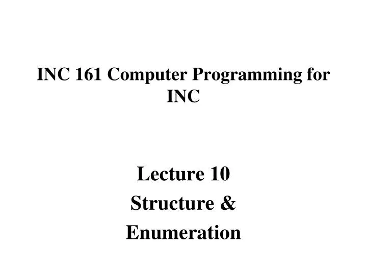 inc 161 computer programming for inc