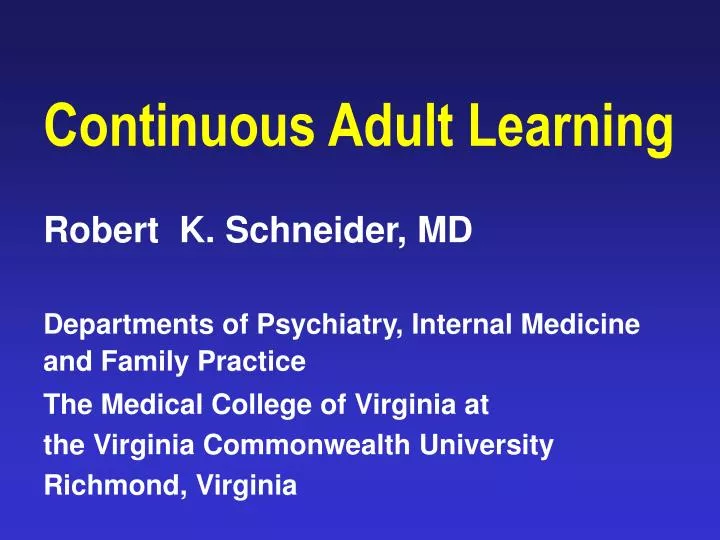 continuous adult learning