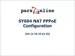 sy604 nat pppoe configuration