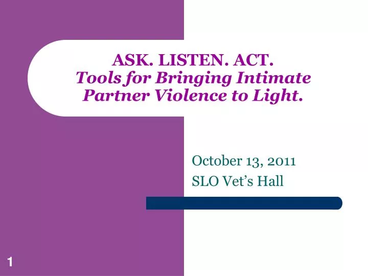 ask listen act tools for bringing intimate partner violence to light
