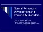 Normal Personality Development and Personality Disorders - slide 1