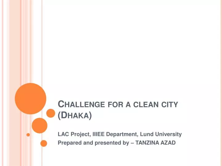 challenge for a clean city dhaka