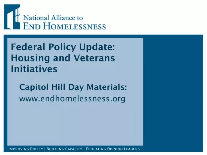 federal policy update housing and veterans initiatives