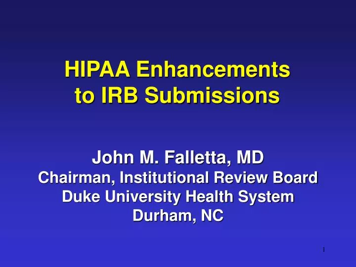 hipaa enhancements to irb submissions
