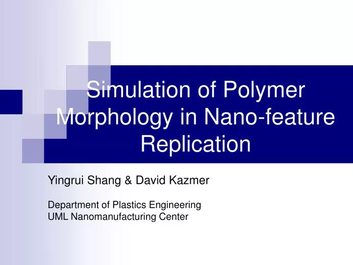 simulation of polymer morphology in nano feature replication