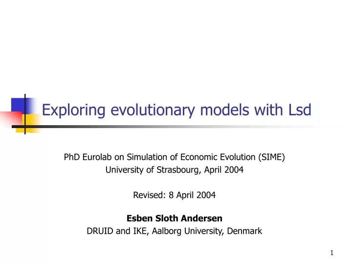 exploring evolutionary models with lsd