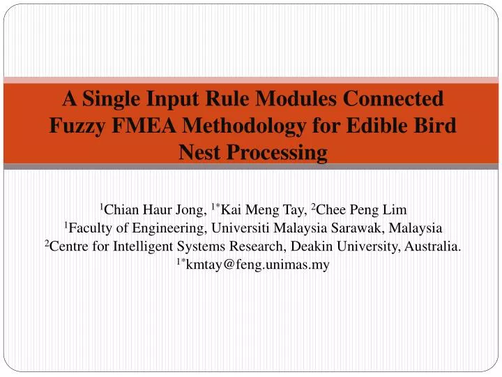 a single input rule modules connected fuzzy fmea methodology for edible bird nest processing