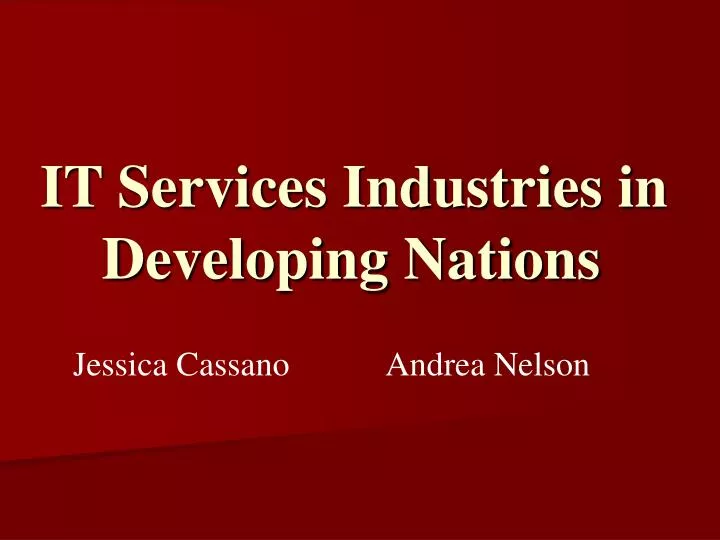 it services industries in developing nations