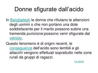 donne sfigurate dall acido