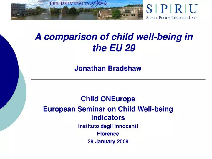 a comparison of child well being in the eu 29