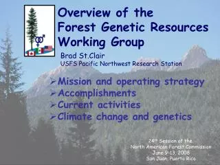 Overview of the Forest Genetic Resources Working Group