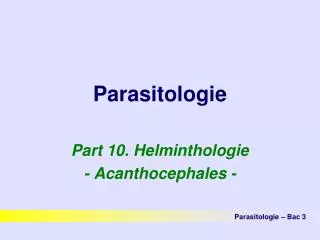 parasitologie