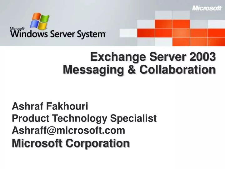 exchange server 2003 messaging collaboration