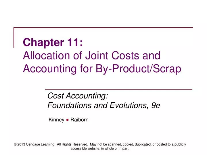 chapter 11 allocation of joint costs and accounting for by product scrap
