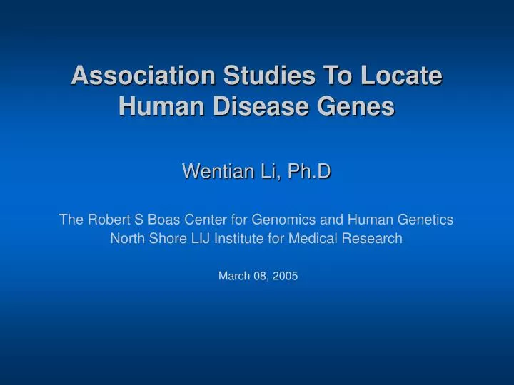 association studies to locate human disease genes