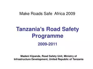 Make Roads Safe Africa 2009