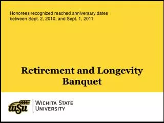 Retirement and Longevity Banquet