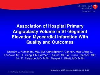 Association of Hospital Primary Angioplasty Volume in ST-Segment Elevation Myocardial Infarction With Quality and Outcom