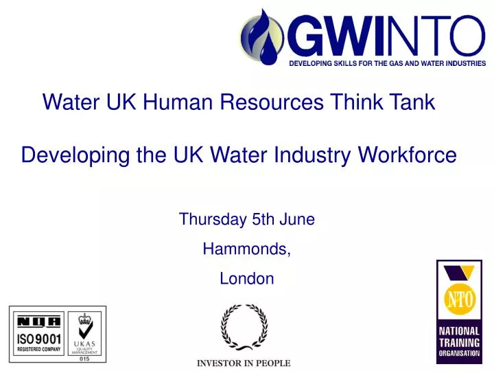 water uk human resources think tank developing the uk water industry workforce