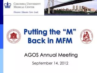 AGOS Annual Meeting September 14, 2012