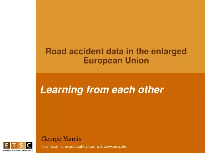road accident data in the enlarged european union