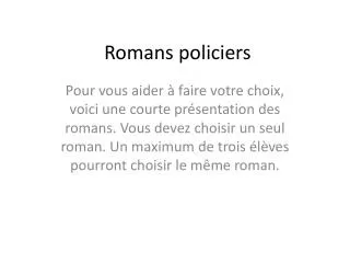 romans policiers