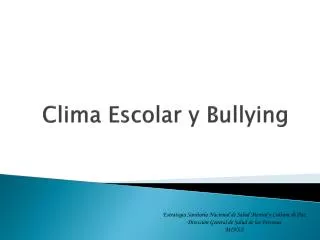 clima escolar y bullying