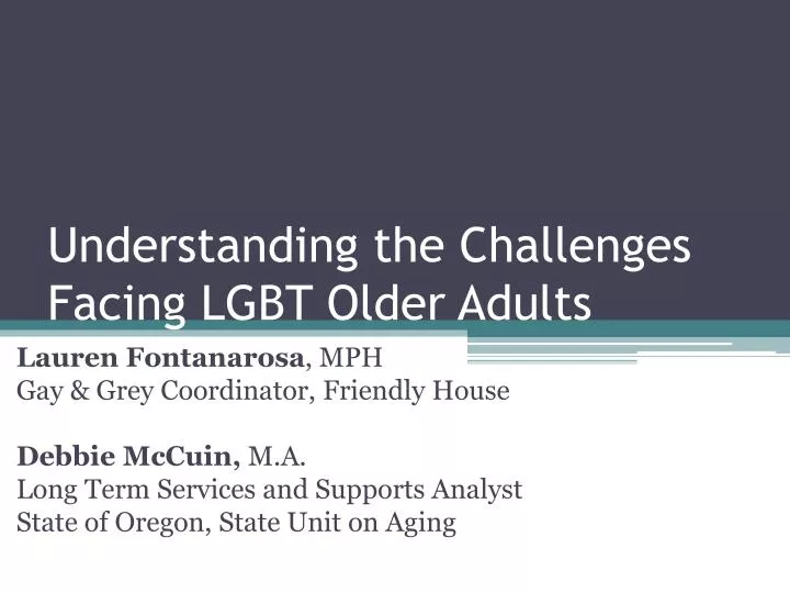 understanding the challenges facing lgbt older adults