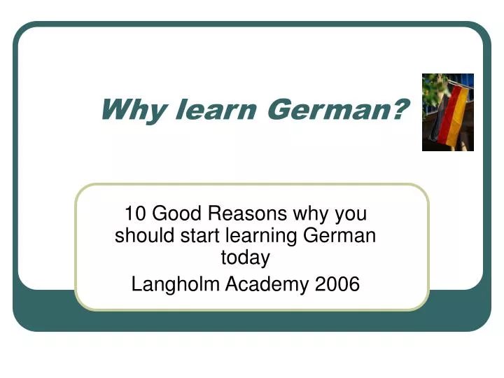 why learn german