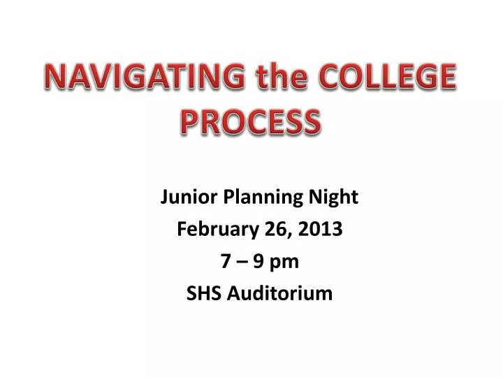 junior planning night february 26 2013 7 9 pm shs auditorium